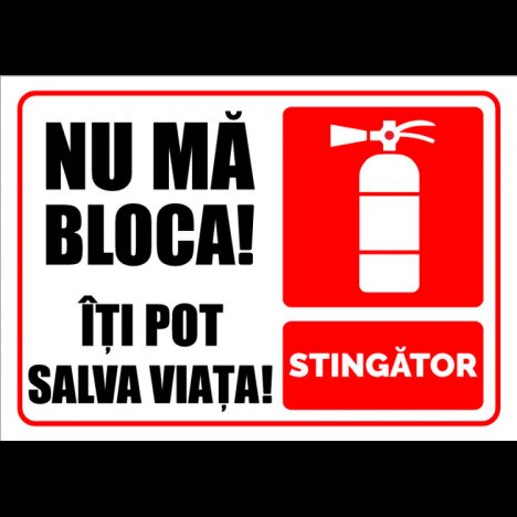 Indicator pentru stingator nu ma bloca iti pot salva viata
